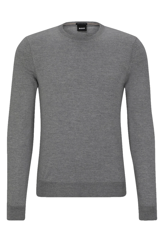 Hugo Boss Mens Botto-l Crew Neck Knitwear Medium Grey - Size 2XL